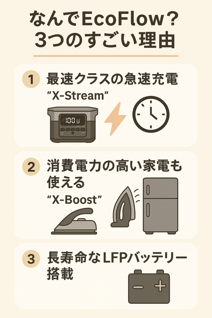 災害時も安心！EcoFlowのここがすごい
